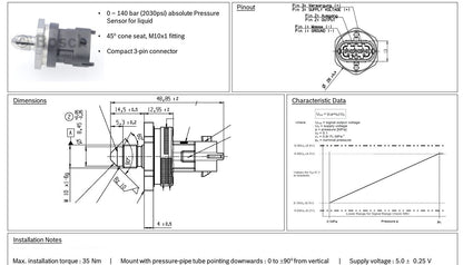 140 Bar Pressure Sensor (HPS)