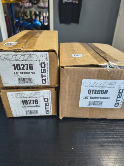 QTP Dual 3" Bolt-On Electric Exhaust Cutout Valves with 2.75" - Weld-On Cutout Pipes