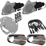QTP Dual 3" Bolt-On Electric Exhaust Cutout Valves with 2.75" - Weld-On Cutout Pipes
